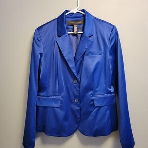 Apostrophe Women's Size 12 Blue Blazer Cotton Polyester